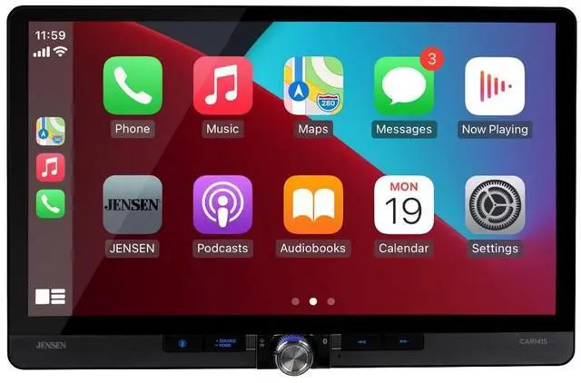 Main image of Jensen CAR1415 14" 1-DIN/2-DIN Multimedia Receiver with CarPlay and Android Auto