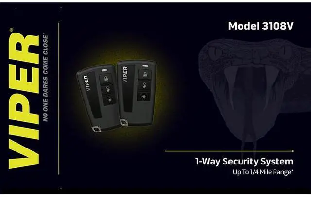 Alt view image 3 of 3 - Viper 3108V 1-Way Car Security System LCD, 4-Button Key Fob, 1/4 Mile Range