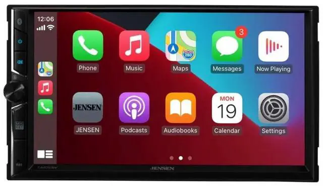 Alt view image 3 of 5 - Jensen CAR723W-M 7" 2-DIN Multimedia Receiver w/ Wireless CarPlay & Android Auto
