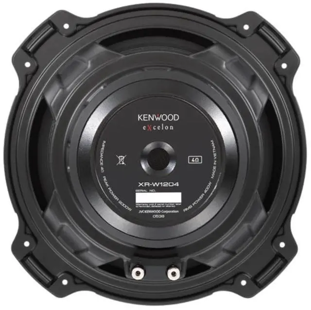 Alt view image 5 of 5 - Kenwood Excelon XR-W1204 12" Oversized 400 Watts RMS 4-ohms Component Subwoofer