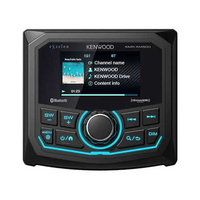 Alt view image 4 of 4 - Kenwood eXcelon KMR-XM500 Receiver w/ 2-Pack XM65BL Speakers & XM302-4 Amplifier