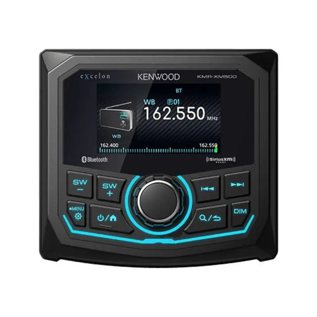 Alt view image 3 of 5 - Kenwood eXcelon KMR-XM500 Receiver w/ 2-Pack 2-Way Coaxial Speakers & Amplifier
