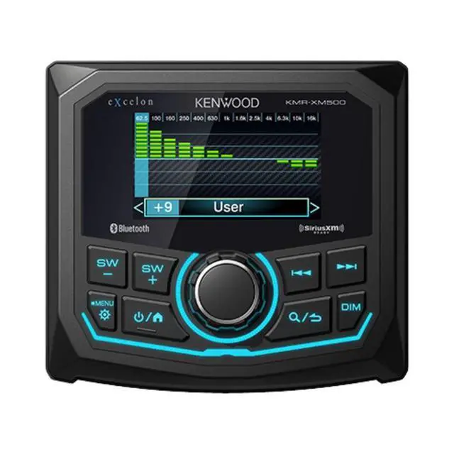 Alt view image 5 of 5 - Kenwood eXcelon KMR-XM500 Receiver w/ 2-Pack 2-Way Coaxial Speakers & Amplifier