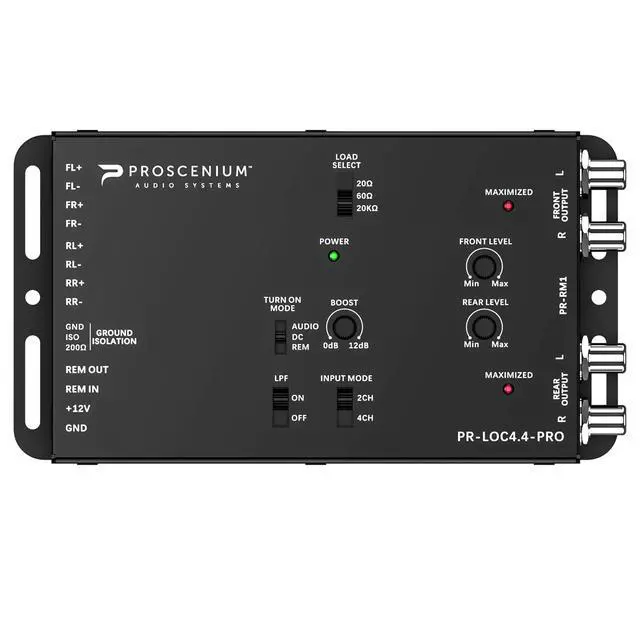 Alt view image 3 of 5 - Proscenium PR-LOC4.4-PRO 4-Channel Active Line Output Converter with Bass Boost and 40V Input