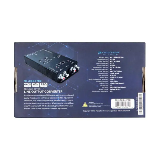 Alt view image 5 of 5 - Proscenium PR-LOC4.4-PRO 4-Channel Active Line Output Converter with Bass Boost and 40V Input