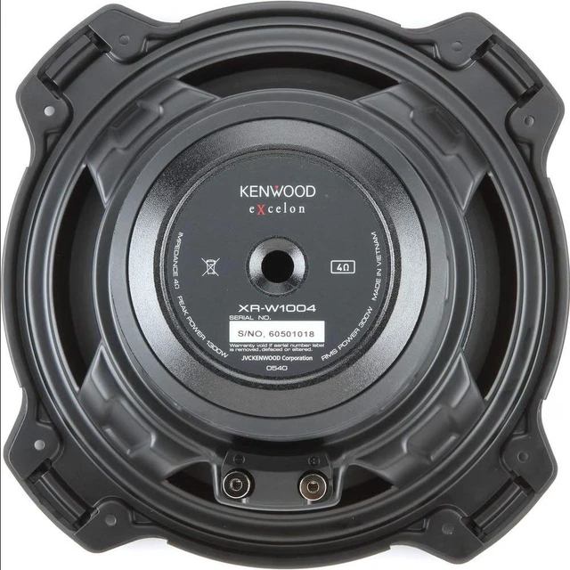 Alt view image 5 of 5 - Kenwood Excelon XR-W1004 10" Oversized 300 Watts RMS 4-ohms Component Subwoofer