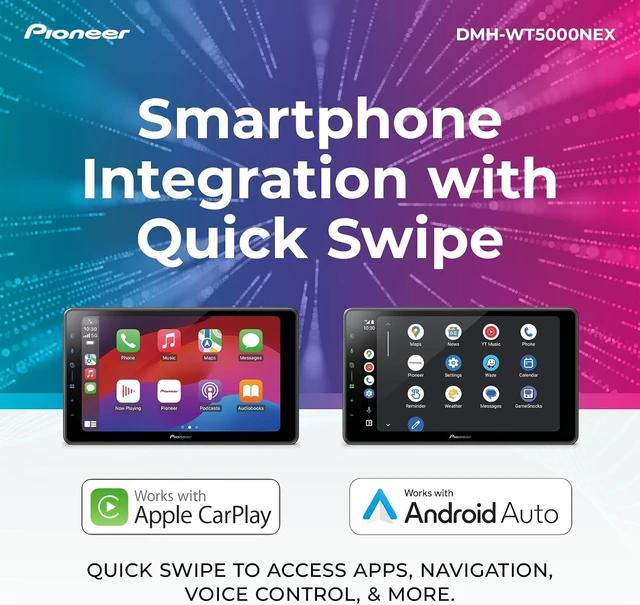 Alt view image 4 of 5 - Pioneer DMH-WT5000NEX 9" floating screen Car Receiver + FREE Scosche Dual Front/Rear HD Dash Cam Bundle