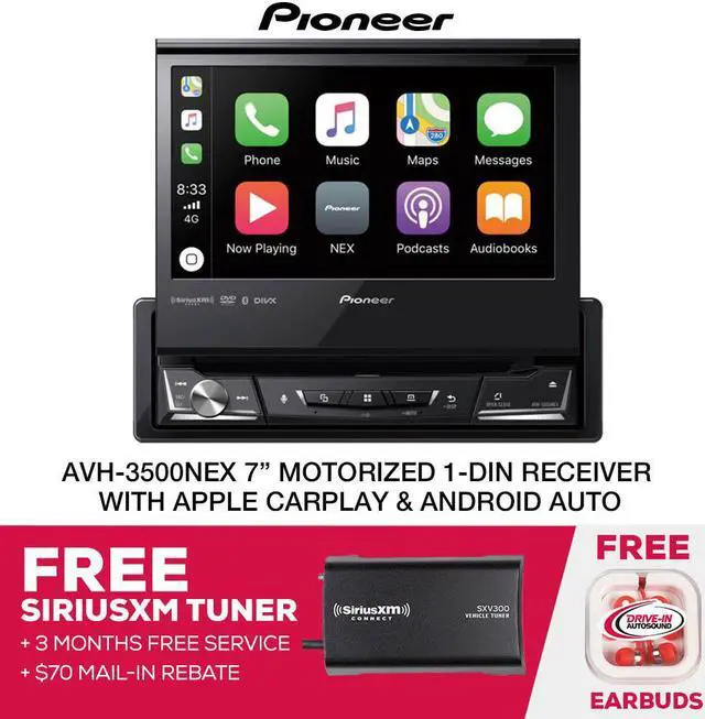 Main image of Pioneer AVH-3500NEX 7" 1-DIN Multimedia DVD Receiver with Satellite Radio Tuner