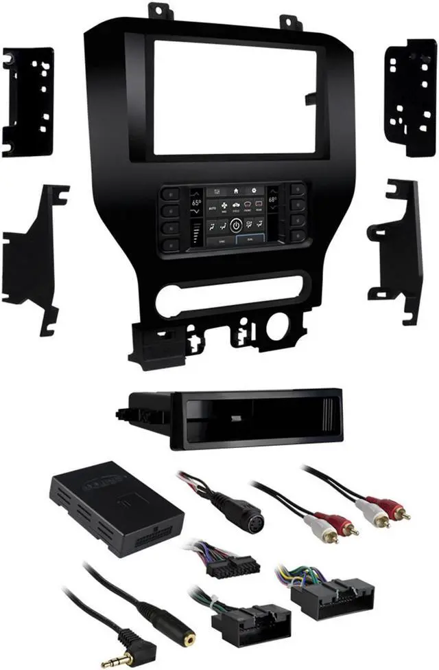 Alt view image 2 of 7 - metra 995838ch turbo touch premium dash kit with integrated touch screen for 2015up ford mustang with 4.2" screen, black