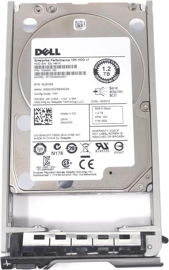Main image of ST1200MM0007-DELL Dell Enterprise 1.2TB 10K 6Gbps SAS 2.5'' Hard Drive w/ Tray ST1200MM0007