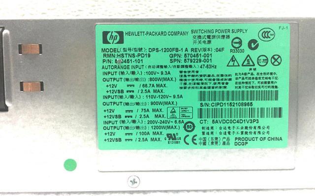 Alt view image 3 of 10 - HP DPS-1200FB-1 A 1200W Power Supply 579229-001 570451-101 570451-001