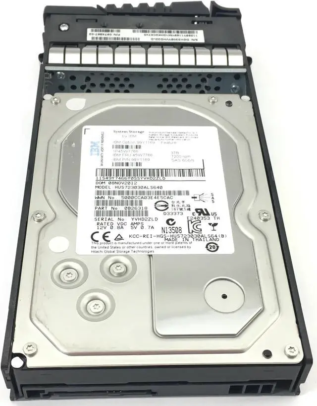 Alt view image 3 of 7 - IBM 45W7766  3Tb 7200Rpm Sas 6Gbps 3.5Inch Hot Swap Hard Drive With Tray-45W7766