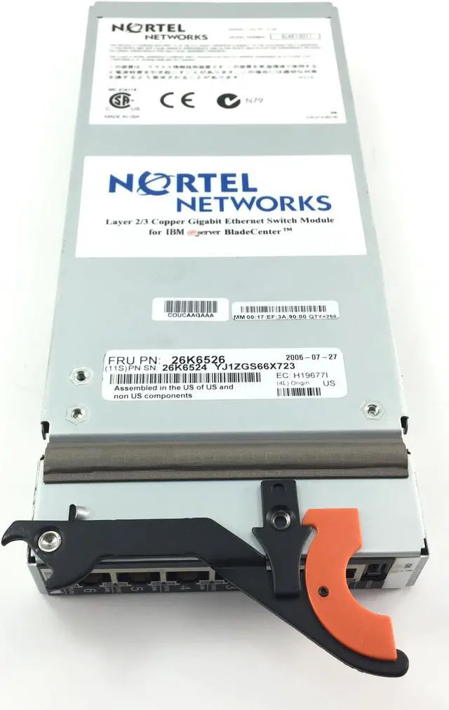 Alt view image 3 of 5 - IBM 26K6526 Nortel 6 Port Layer 23 Copper Eopt Gbe Switch Module For Bladecenter
