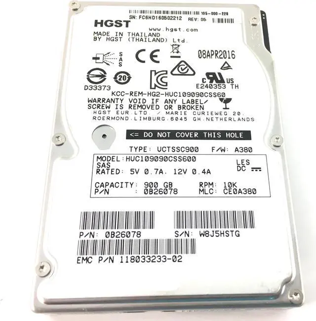 Alt view image 2 of 6 - HITACHI Huc109090Css600  New With Full Mfg Warranty. Ultrastar C10K900 900Gb 10000Rpm Sas6Gbits 64Mb Buffer 2.5Inch Enterprise Hard Drive