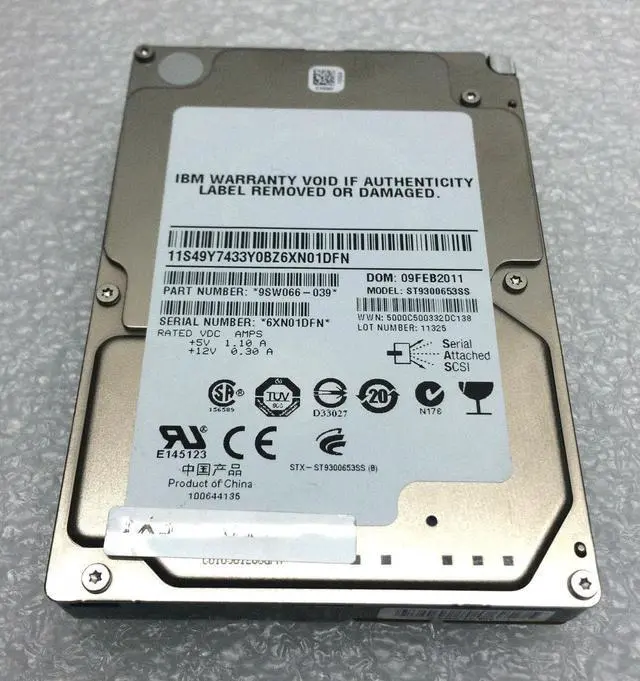 Alt view image 2 of 7 - IBM 49Y7433  300Gb 15000Rpm Sas 6Gbits 2.5Inch Sff Hot Swap Hard Disk Drive With Tray