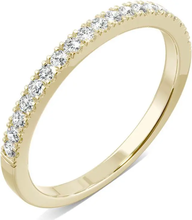 Alt view image 2 of 7 - 14K Yellow Gold Moissanite by Charles & Colvard 1.5mm Round Wedding Band-size 6 0.29cttw DEW