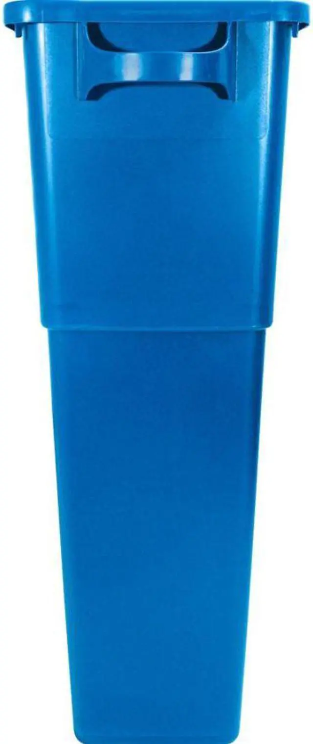 Alt view image 7 of 19 - Genuine Joe Recycling Container 23 Gallon 22-1/2"x11"x30" Blue 57258