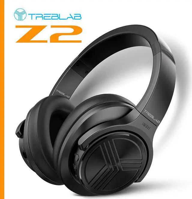 Alt view image 2 of 7 - TREBLAB Z2 - Ultra Premium Over Ear Wireless Headphones - HyperHD Sound, High-End Bluetooth Stereo aptX, Active Noise Cancelling ANC Microphone, 35H Battery, Best Sports Gym Workout Travel Auriculares