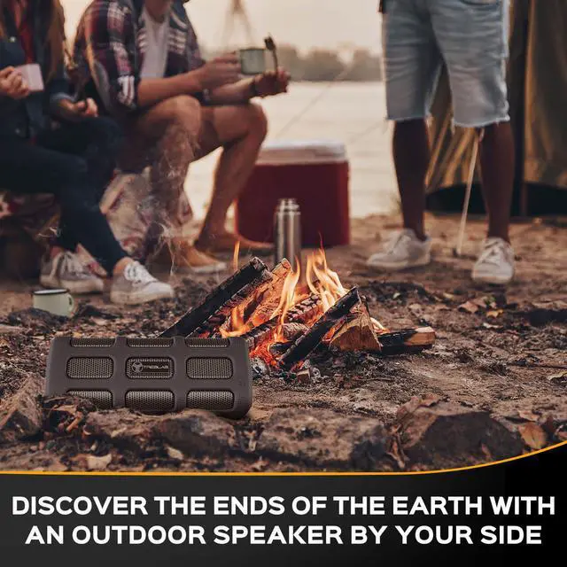 Alt view image 5 of 7 - TREBLAB FX100 - Portable Bluetooth Speaker, 20W Rugged Outdoor Speaker, 35H Battery, IPX7 Waterproof Speaker with Metal and Rubber Body, Wireless Speaker w/Powerbank for Work, Travel, Bike, Beach