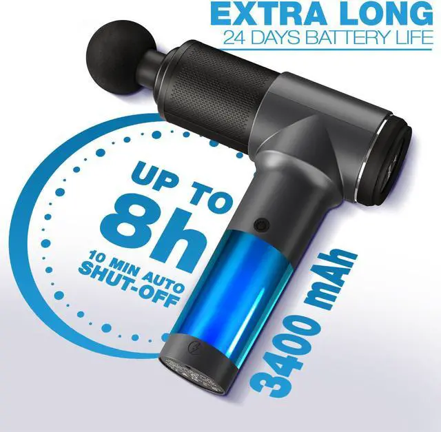 Alt view image 6 of 7 - TREBLAB GM5 Massage Gun - Deep Tissue Massager for Muscle Relax & Pain Relief (Foot, Back, Neck, Shoulder, Leg, Calf) - 5 Speeds, 7 Massage Heads - Quiet Electric Handheld Percussion Massage Gun