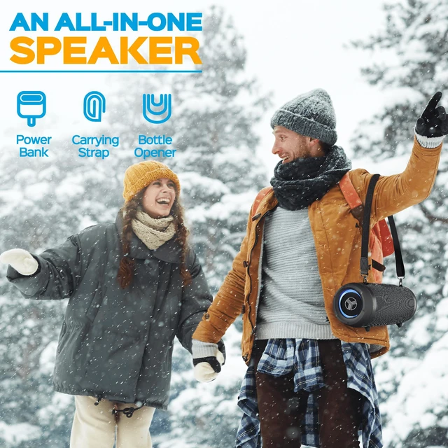 Alt view image 7 of 7 - TREBLAB HD-Max - Large Bluetooth Speaker, Loud 60W Stereo Sound, Powerful Bass, 20H Battery, IPX7 Waterproof, Powerbank, USB-C, RGB Lights, Portable Wireless Speaker with Dual Pairing for Outdoors