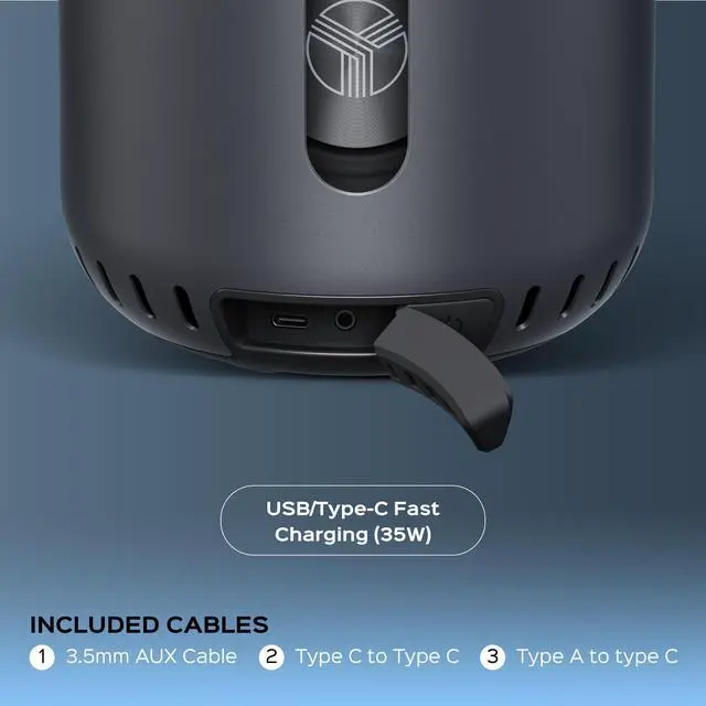 Alt view image 4 of 7 - TREBLAB HD-360 Pro Outdoor Portable Bluetooth Speaker Wireless with 360° Surround Sound - Powerful 5-Driver Speaker w/Subwoofer & 8 Bass Radiators, 90W Stereo, 22H Playtime, IPX4 Waterproof Speaker