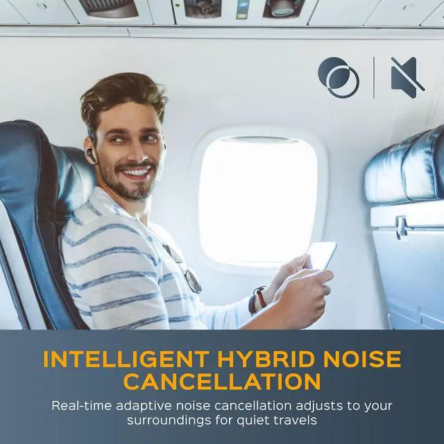Alt view image 2 of 4 - TREBLAB X9 Pro - Hybrid Active Noise Cancelling Earbuds, High-Precision Sound, 6 AI Mics for Calls, IPX6 Waterproof, 50H Playtime, Comfortable for Sports, Work, Travel. Wireless Earbuds Bluetooth 5