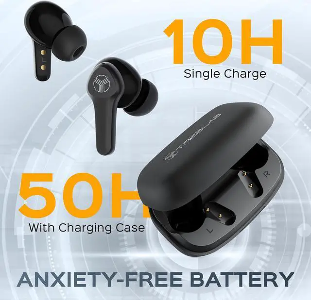 Alt view image 4 of 4 - TREBLAB X9 Pro - Hybrid Active Noise Cancelling Earbuds, High-Precision Sound, 6 AI Mics for Calls, IPX6 Waterproof, 50H Playtime, Comfortable for Sports, Work, Travel. Wireless Earbuds Bluetooth 5