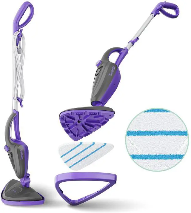 Main image of Turonic ST3 10-in-1 Steam Mop - 1500W, 110°C Floor Steamer, 25 Min Runtime, 13oz Tank, 15s Heat-Up, Detachable Handle, Handheld Cleaner for Tile, Grout, Hardwood, Carpet, Lightweight 8.8lb Design