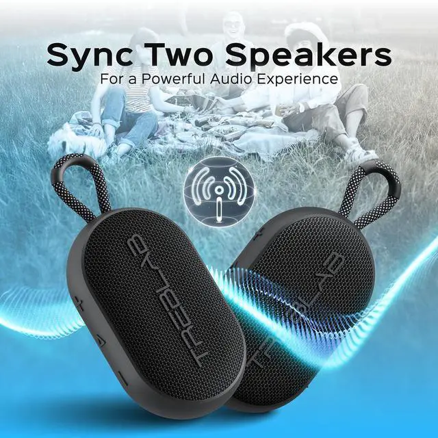 Alt view image 7 of 7 - TREBLAB HD-Go - Ultra Portable Hand Held Speaker with Clip, 7W Power with Bass, 16H Playtime, IPX7 Waterproof, Built-in Mic, Compact & Lightweight, USB-C Charging  Small Speaker Bluetooth Wireless