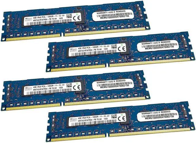 Main image of HMT451R7AFR8A-PB_LOT4 Hynix 16GB KIT (4X4GB) DDR3 Sdram PC3-12800 1600MHZ ECC RAM HMT451R7AFR8A-PB USA DDR3 240-PIN Desktop Memory