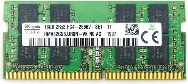 Main image of HMA82GS6JJR8N-VK_UA SK Hynix 16GB 2RX8 DDR4 SO-DIMM PC4-21300 2666MHZ Memory Module HMA82GS6JJR8N-VK Laptop Memory - OEM