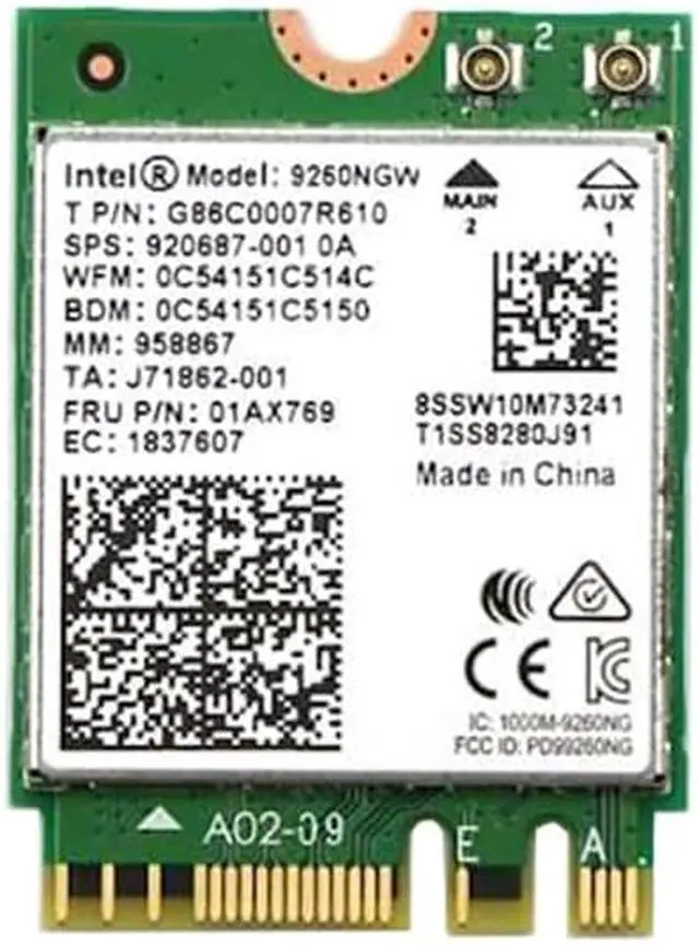 Main image of 9260NGW Intel Dual Band WIRELESS-AC 9260 Wlan Bluetooth 5.0 Wifi Card SW10M73241 Laptop Wireless Cards - Wifi