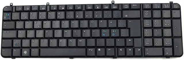 Main image of AT5A HP Pavilion DV9000 Series Laptop Swedish Nordic Keyboard Black 441541-DH1 Laptop Keyboards
