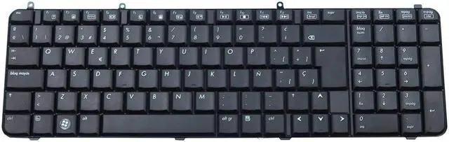 Main image of Genuine HP Pavilion DV9000 Series Laptop Spanish Keyboard Black 441541-071 Laptop Keyboards