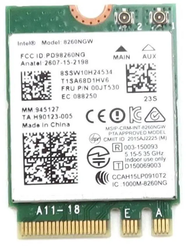 Main image of 8260NGW Intel Pcie M.2 2230 802.11AC Wlan Bluetooth 4.2 Wireless Card 00JT530 Laptop Wireless Cards - Wifi