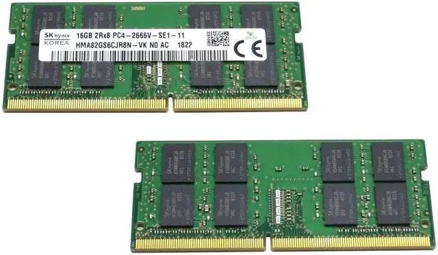 Main image of HMA82GS6CJR8N SK Hynix 32GB 2X16GB DDR4 PC4-21300 2666MHZ 260-PIN Memory KIT HMA82GS6CJR8N-VK Laptop Memory