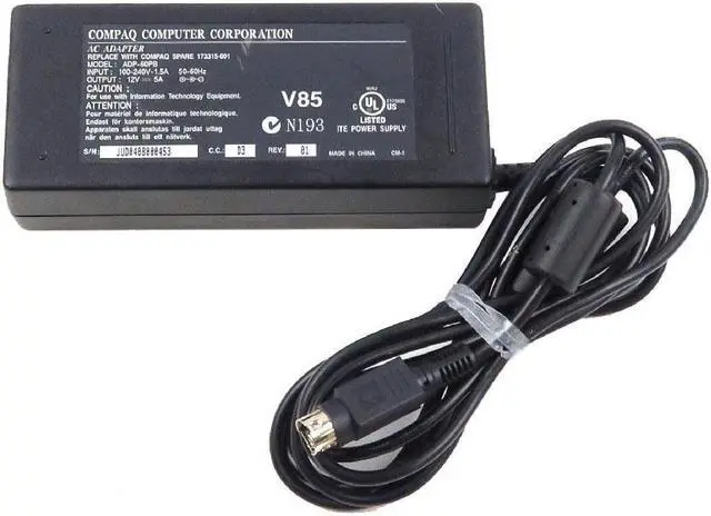 Main image of ADP-60PB Genuine Compaq 100-240V 1.5A AC 12V 5A DC Power Supply 173315-001 AC / DC Power Adapters