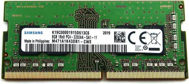 Alt view image 5 of 7 - SAMSUNG MEMORY
M471A1K43DB1-CWE - Samsung 1x 8GB DDR4-3200 SODIMM PC4-25600S Single Rank x8 Module