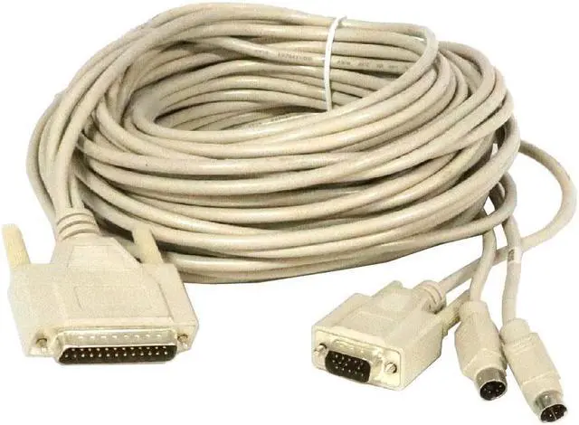 Main image of Rose Electronics DB-25 TO VGA AND 2X PS/2 Connector 20FT KVM Cable CAB-VX0606C20 Interface Pod KVM Cables