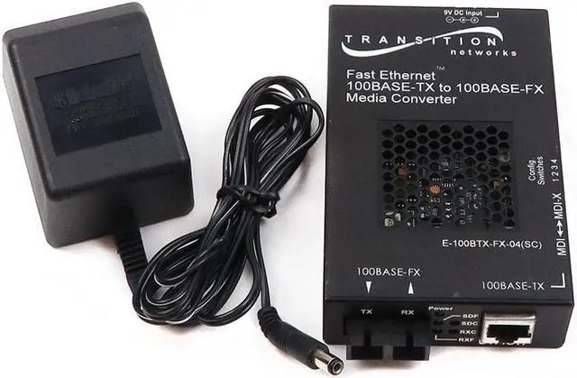 Main image of Transition Networks Fiber SC TO Fast Ethernet Media Converter E-100BTX-FX-04(SC) Network Switches & Management