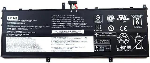 Main image of 5B10W67385_UB Genuine Lenovo Yoga 6-13ARE05 C640-13IML 7.68V 58.6WH 7630MAH Battery 5B10W67385 Laptop Batteries