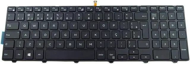 Main image of NSK-LR0BC 1B Dell Inspiron 15 5000 Black Brazilian Portuguese Backlit Laptop Keyboard KF8C3 Laptop Keyboards