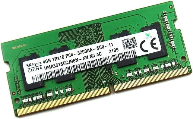 Main image of HMA851S6CJR6N SK Hynix 4GB 1RX16 DDR4 Sodimm PC4-25600 3200MHZ Memory Module HMA851S6CJR6N-XN Laptop Memory - OEM