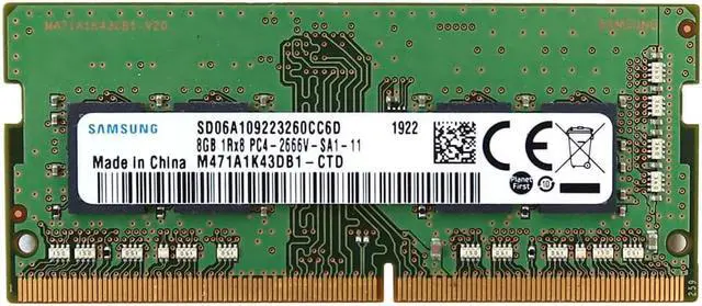 Main image of M471A1K43DB1-CTD_UB Samsung 8GB 1RX8 DDR4 Sodimm PC4-21300 2666MHZ Laptop Memory M471A1K43DB1-CTD Laptop Memory - OEM