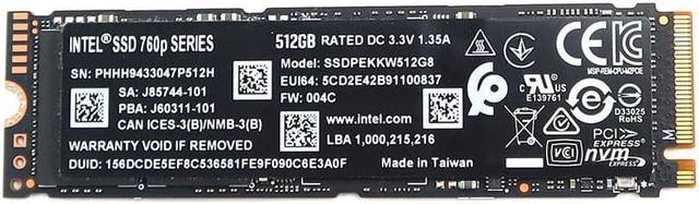 Hacer la vida Civil tabaco SSDPEKKW512G8 Intel 760P 512GB Pcie TLC M.2 2280 Solid State Drive  J85744-101 M.2 SSD / Solid State Drive Laptop Replacement Parts - Newegg.com