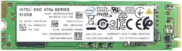 Used - Very Good: M29400-201_UB Intel 670P SSDPEKNU512GZ