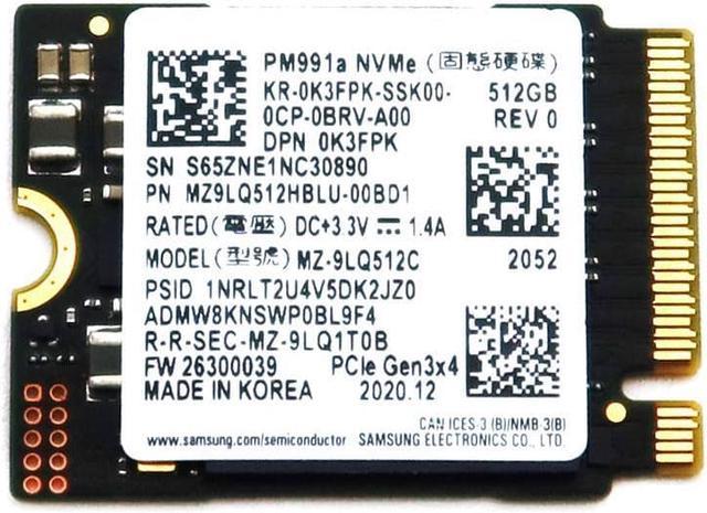 2230 1TB 512GB PM991 SSD M.2 2230 NVMe MZ-9LQ5120 Internal PCIe 3.0 x4  FXV70K0Q 2230