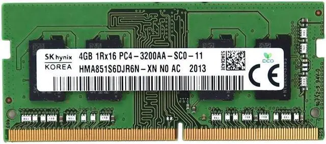 Main image of HMA851S6DJR6N-XN_UA Hynix 4GB DDR4 Sodimm PC4-25600 260-PIN 3200MHZ Memory Module HMA851S6DJR6N-XN Laptop Memory - OEM