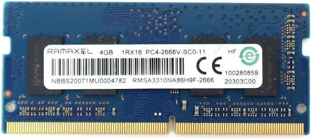 Main image of RMSA3310NA86H9F-2666_UB Ramaxel 4GB DDR4 Sodimm PC4-21300 2666MHZ Laptop Memory RMSA3310NA86H9F-2666 Laptop Memory